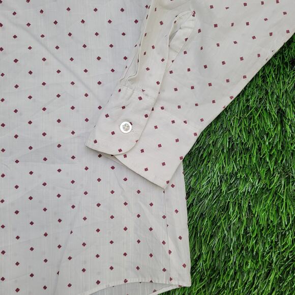 Vintage 90s Pelham Button Shirt M/L 15 21x30 Polka-Dot - Picture 5 of 10